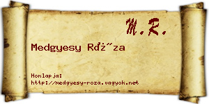 Medgyesy Róza névjegykártya